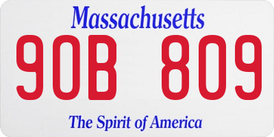 MA license plate 9OB809