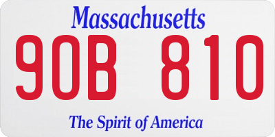 MA license plate 9OB810