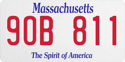 MA license plate 9OB811