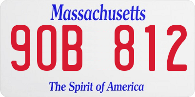 MA license plate 9OB812