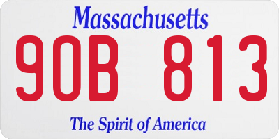 MA license plate 9OB813