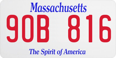 MA license plate 9OB816