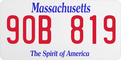 MA license plate 9OB819