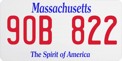 MA license plate 9OB822