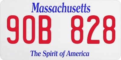 MA license plate 9OB828