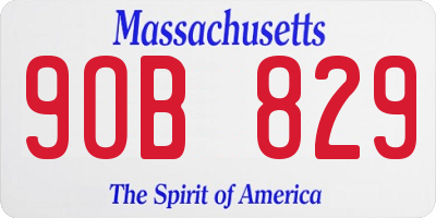 MA license plate 9OB829