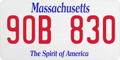 MA license plate 9OB830