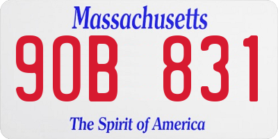 MA license plate 9OB831