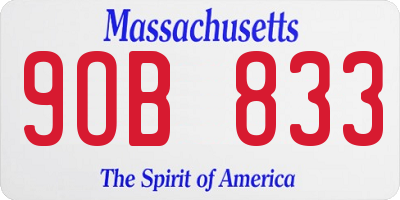 MA license plate 9OB833