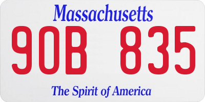 MA license plate 9OB835