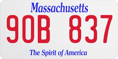 MA license plate 9OB837