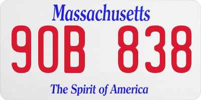 MA license plate 9OB838