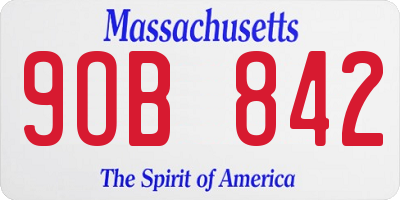 MA license plate 9OB842