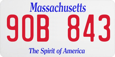 MA license plate 9OB843