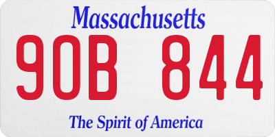 MA license plate 9OB844