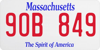 MA license plate 9OB849