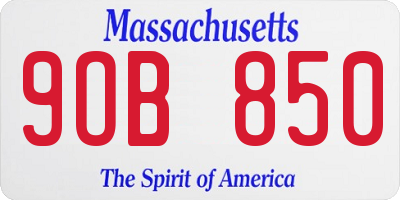 MA license plate 9OB850