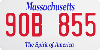 MA license plate 9OB855