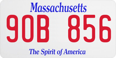 MA license plate 9OB856