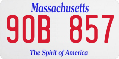 MA license plate 9OB857