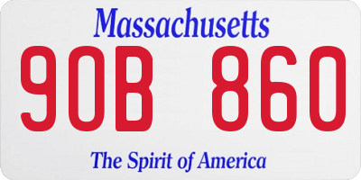 MA license plate 9OB860