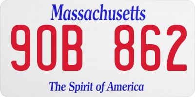 MA license plate 9OB862