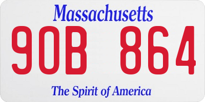 MA license plate 9OB864