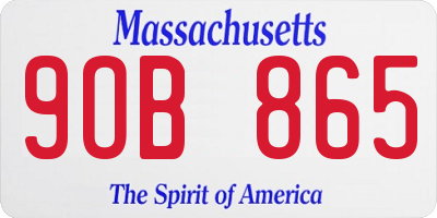 MA license plate 9OB865
