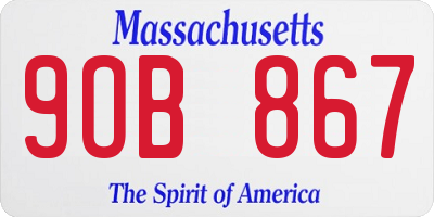 MA license plate 9OB867