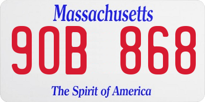 MA license plate 9OB868
