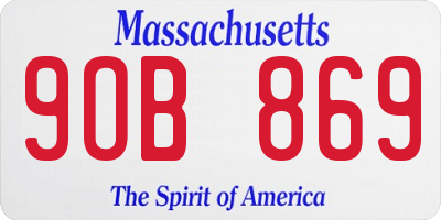 MA license plate 9OB869