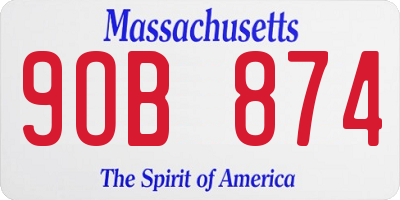 MA license plate 9OB874