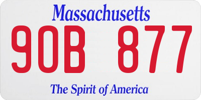 MA license plate 9OB877
