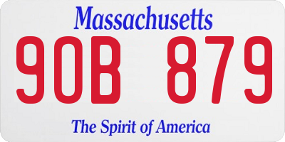 MA license plate 9OB879