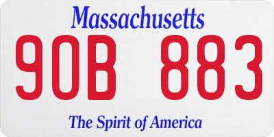 MA license plate 9OB883