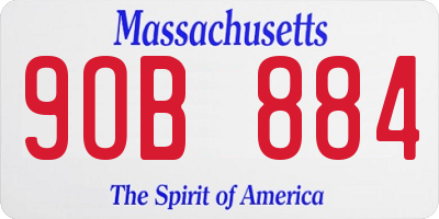MA license plate 9OB884