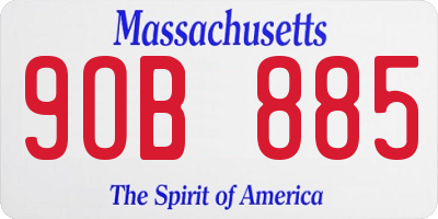 MA license plate 9OB885
