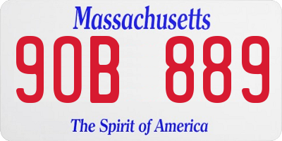 MA license plate 9OB889