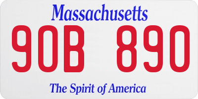 MA license plate 9OB890