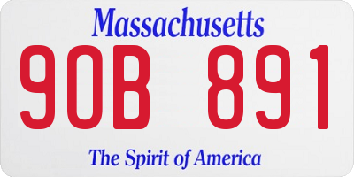 MA license plate 9OB891