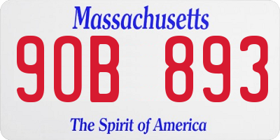 MA license plate 9OB893