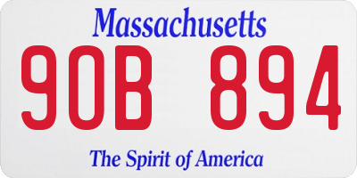 MA license plate 9OB894