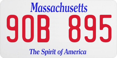 MA license plate 9OB895