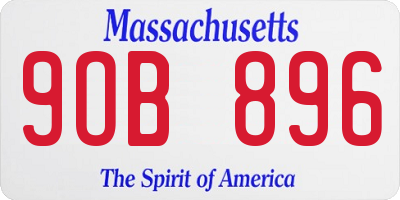 MA license plate 9OB896