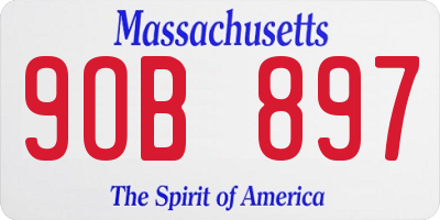 MA license plate 9OB897