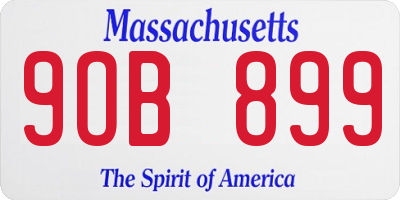 MA license plate 9OB899