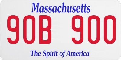 MA license plate 9OB900