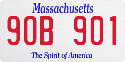 MA license plate 9OB901