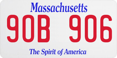 MA license plate 9OB906