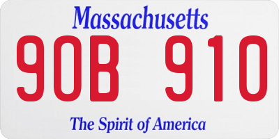 MA license plate 9OB910